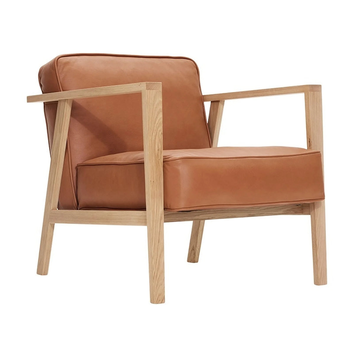 Solid oak lounge chair with Sevilla leather | LC1