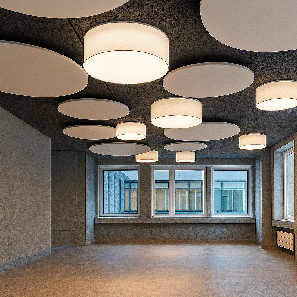 Akustikdecke ROUND – Top Akustiklösung mit Absorptionsklasse A | Schweizer Qualitätsprodukt