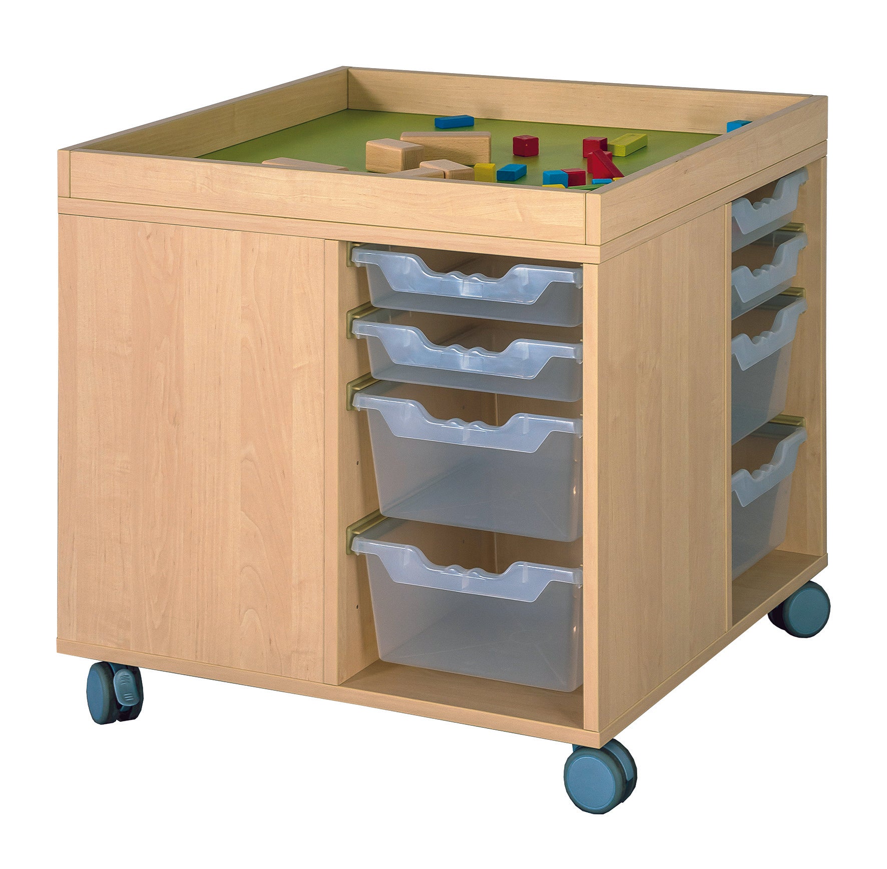 Bau- und Spielinsel Kinder mit Ergo-Tray Boxen