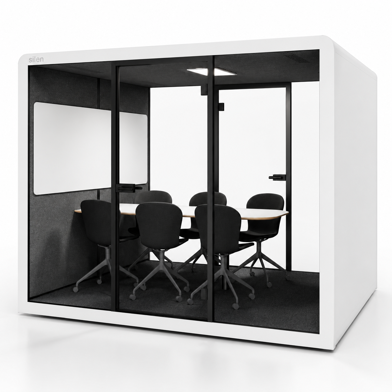 Boîte de bureau avec certificat GS & Réduction du bruit de 30,4 dB (norme ISO) | Silen Space 2 (1 à 6 personnes)