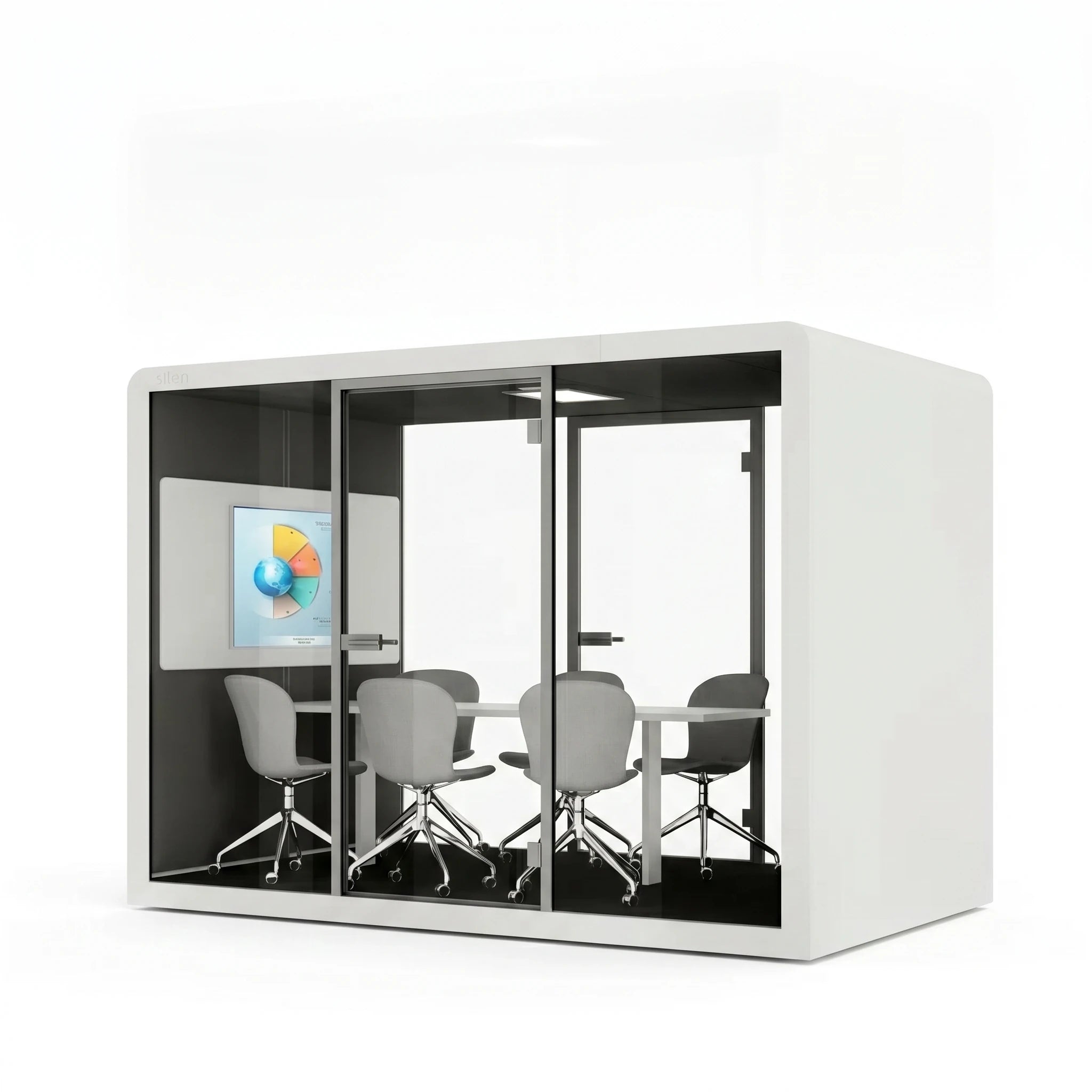 Boîte de bureau avec certificat GS & Réduction du bruit de 30,4 dB (norme ISO) | Silen Space 2 (1 à 6 personnes)