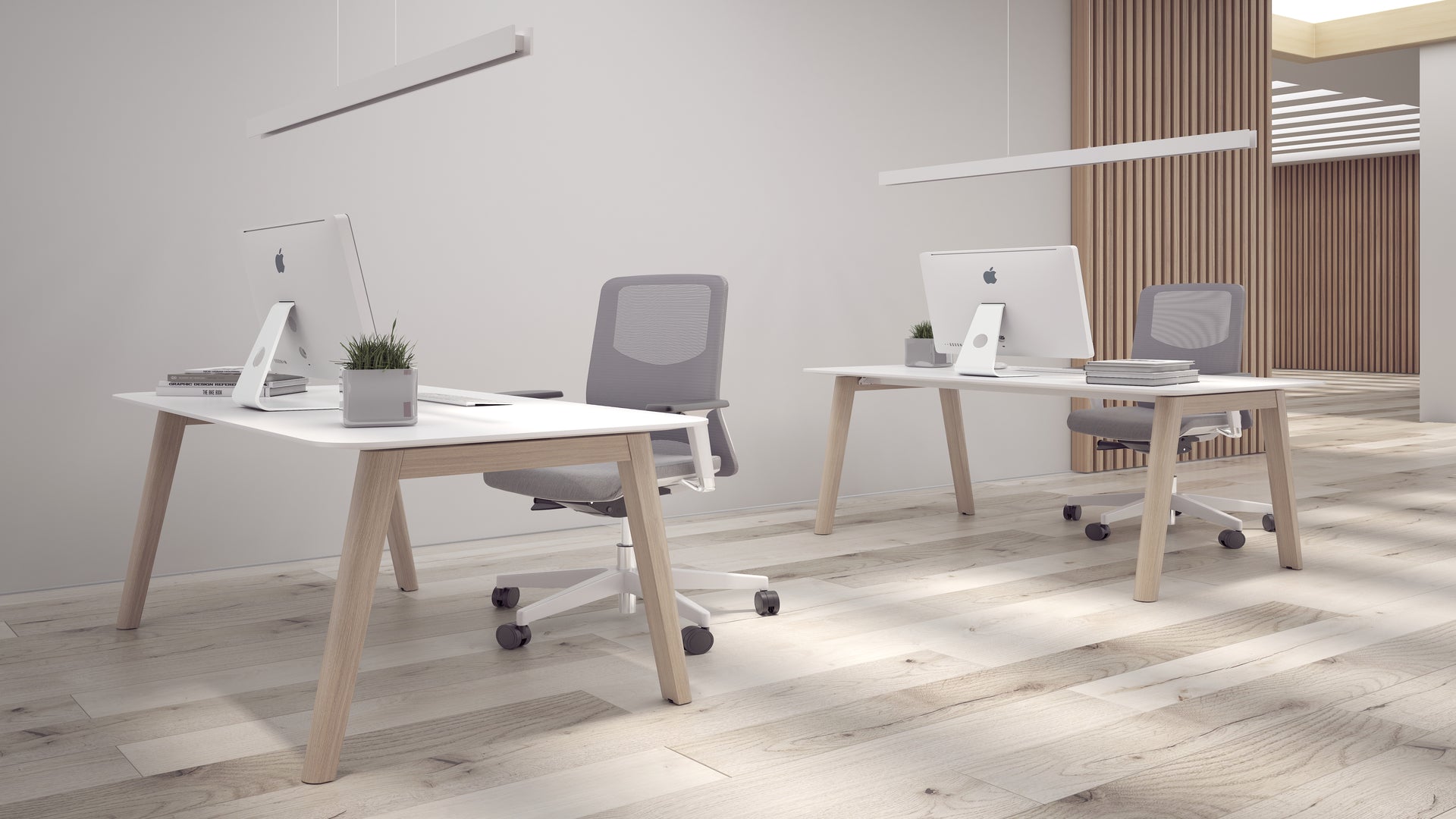 Bürotisch mit Tischbeinen aus Vollholz ǀ NOVA Wood