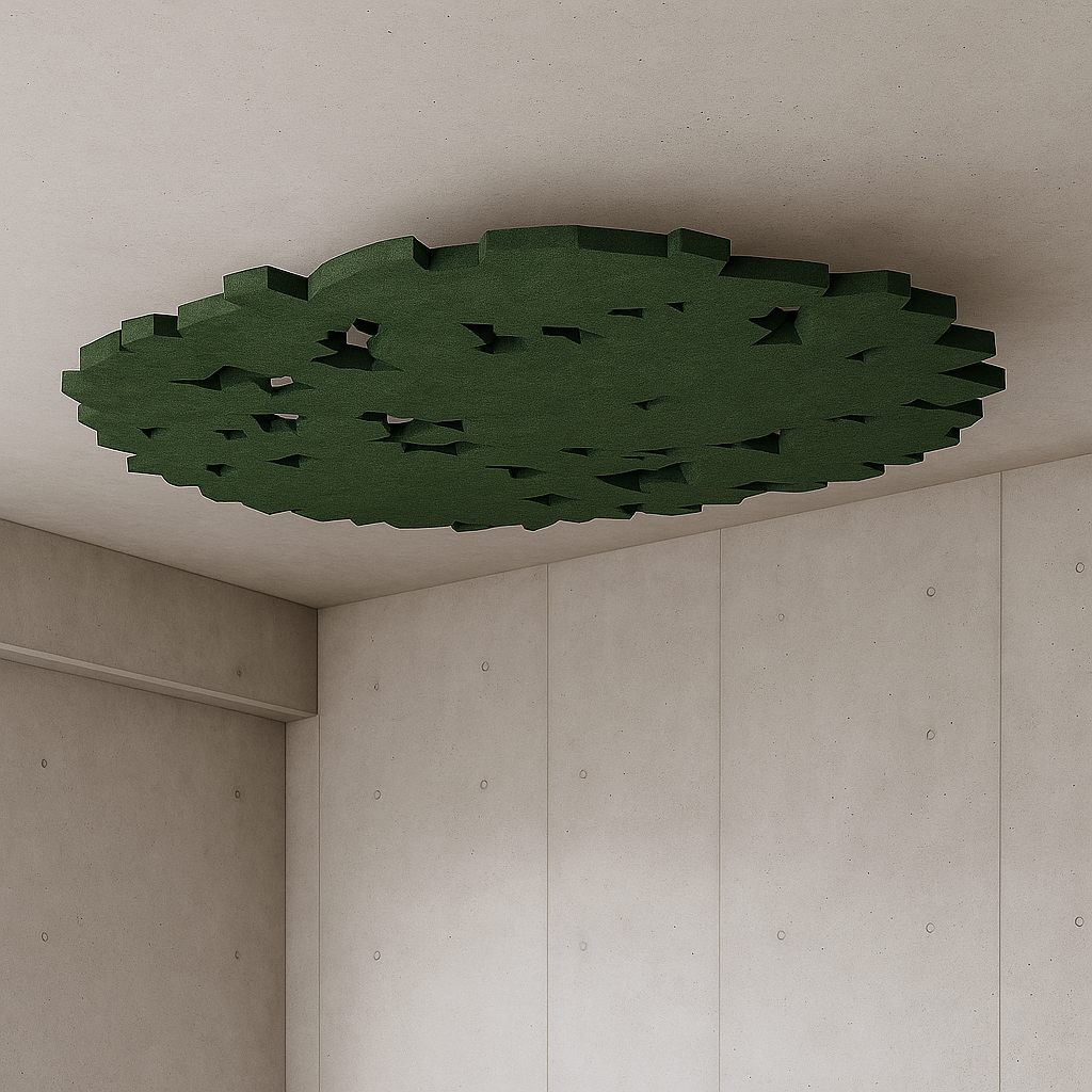 Deckenpanel Forest von Impact Acoustic in moderner Bürodecke