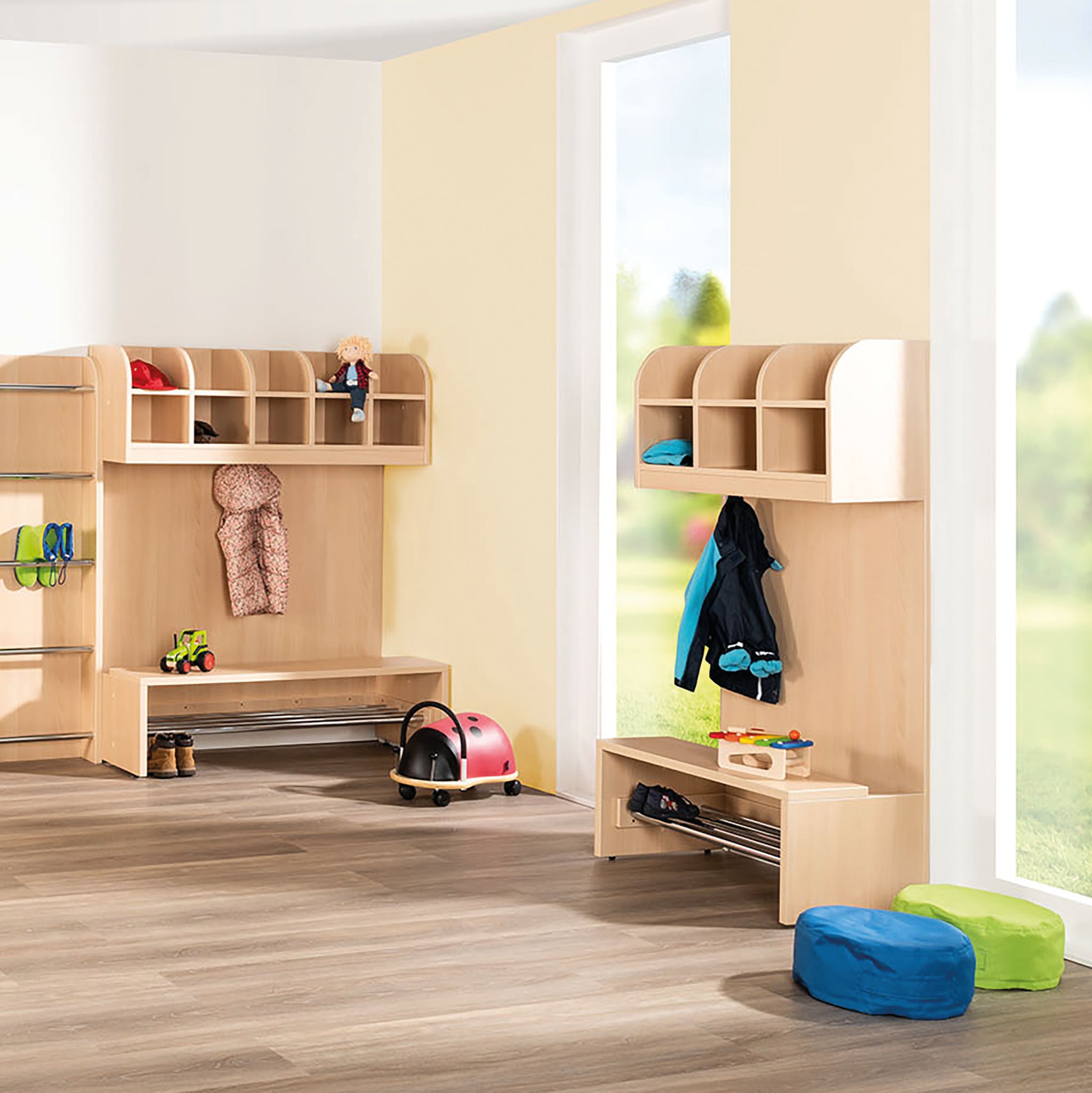 Kindergartenmöbel Garderobe Holz