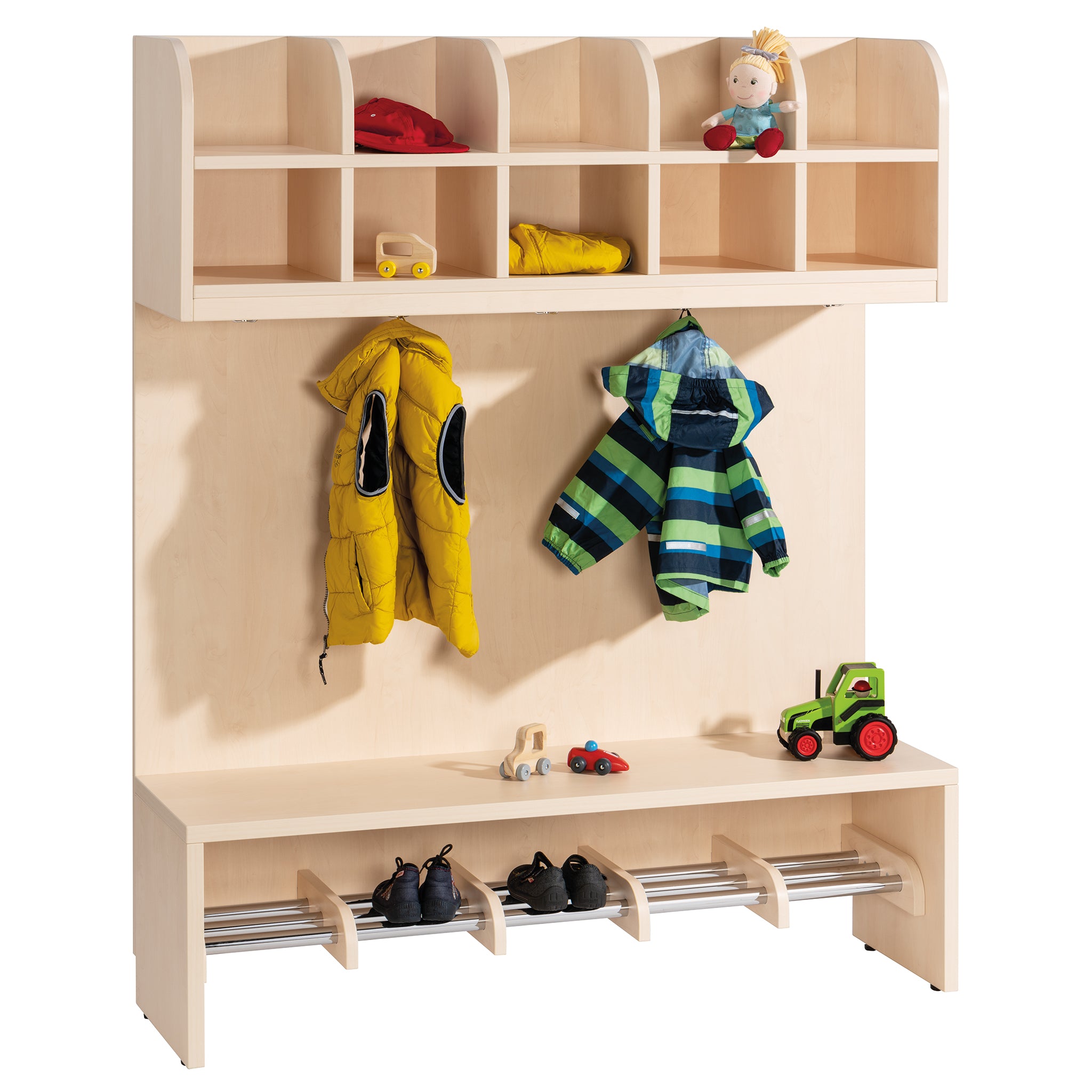 Kindergartengarderobe mit Sitzbank