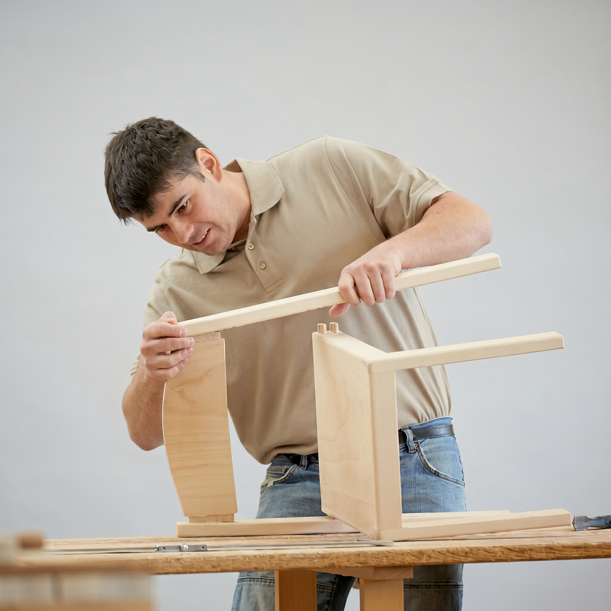 Kindergarten chair made of solid wood for the Swiss kindergarten
