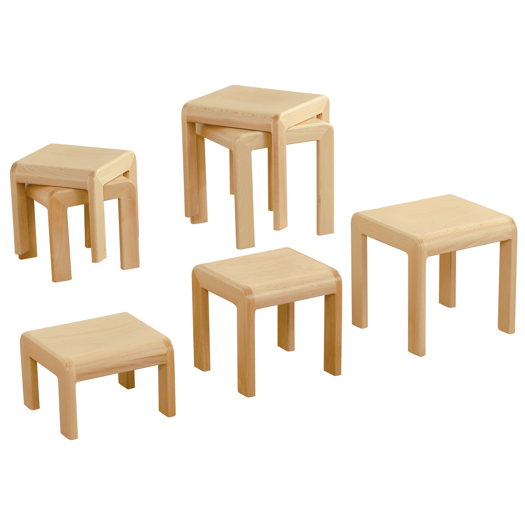 Hocker für Kindergarten aus Buche