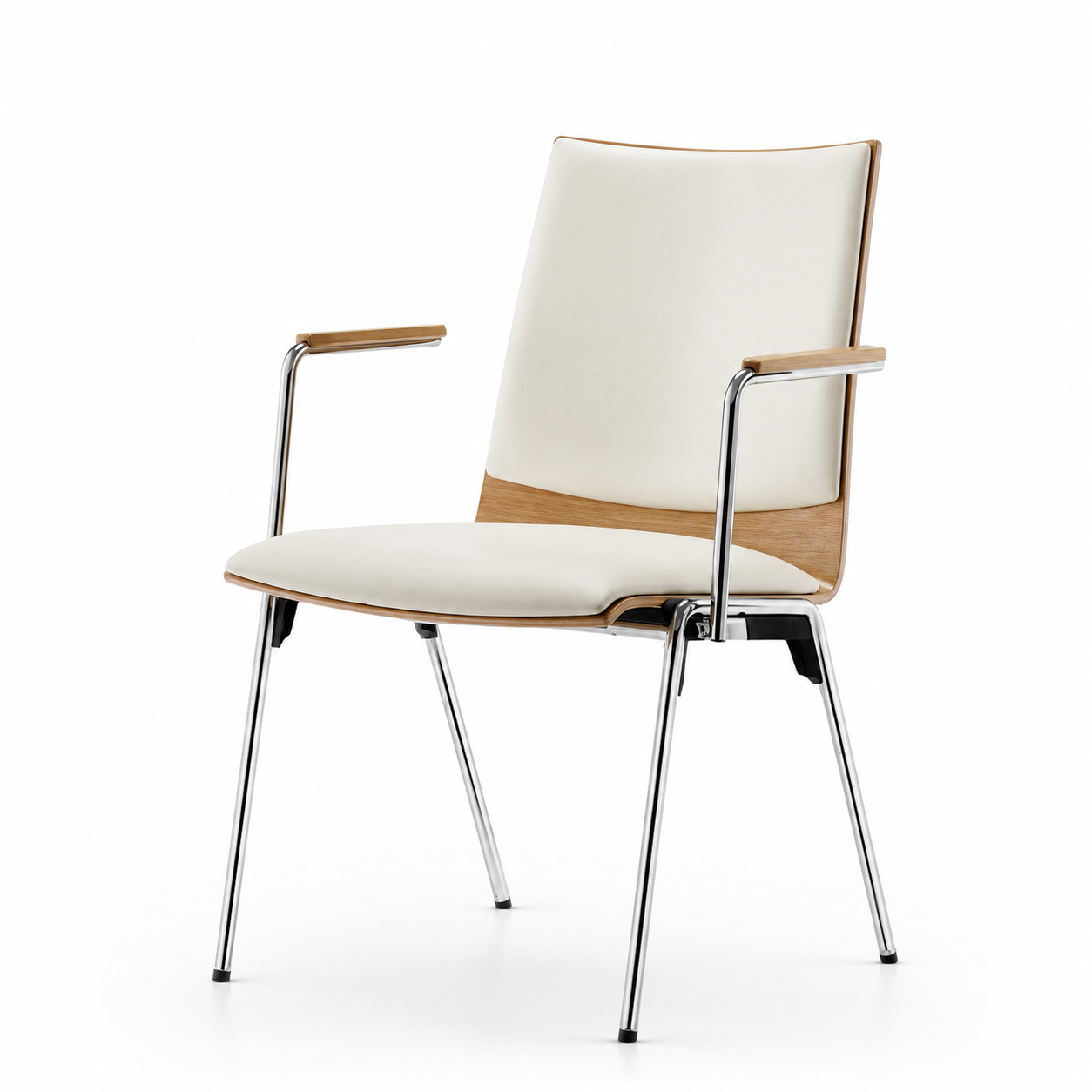 Upholstered stacking chair with armrests ǀ LOGOCHAIR