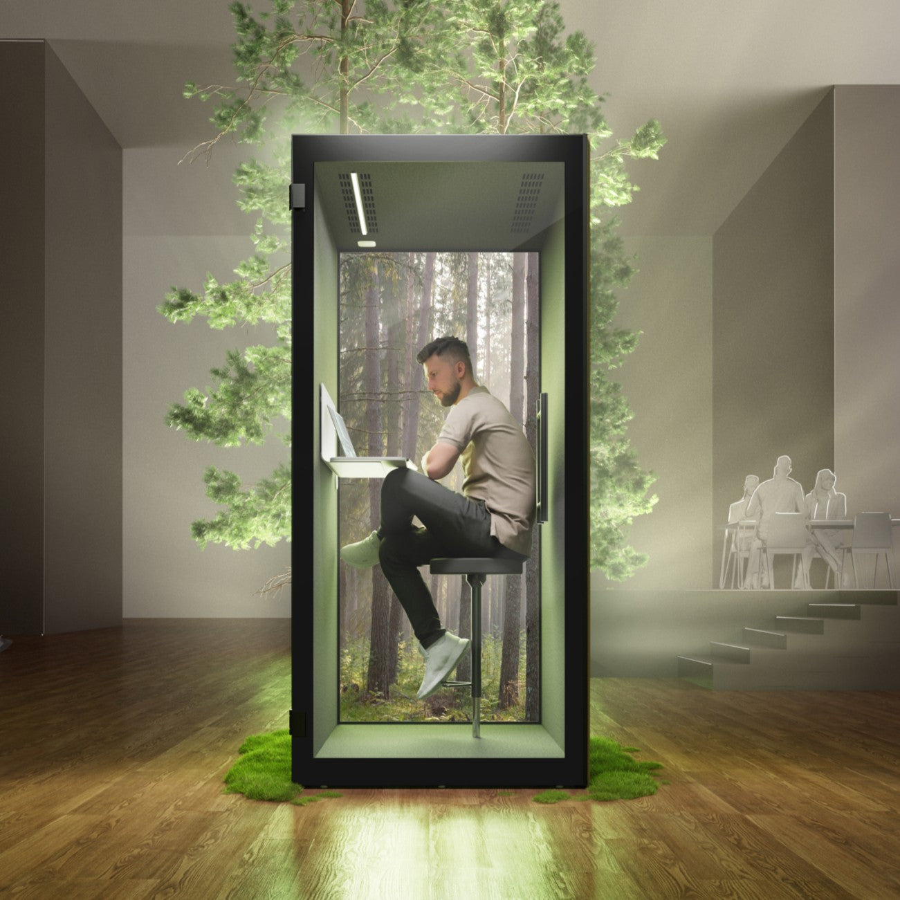 Bootage téléphonique avec certificat GS et réduction du son 27,3 dB (norme ISO) | Chatbox Single