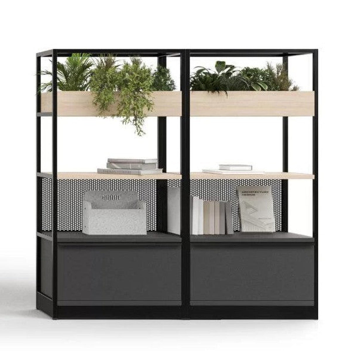 Raumtrenner-Regal Büro mit Blumenkästen ǀ COMBUS