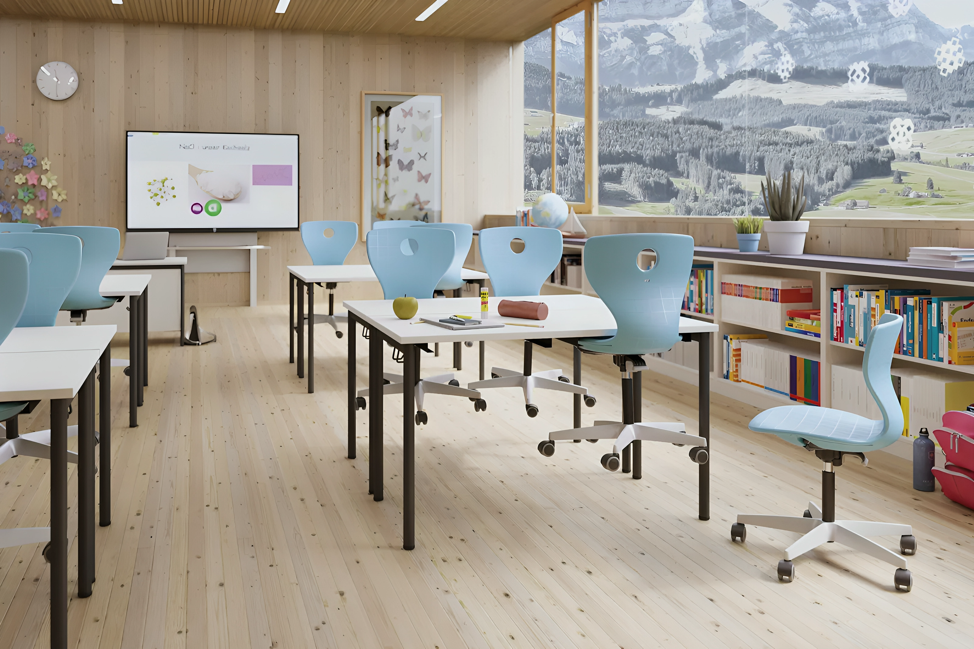 Schülerstuhl Sitz aus Kunststoff recycelbar | ComfortCurve