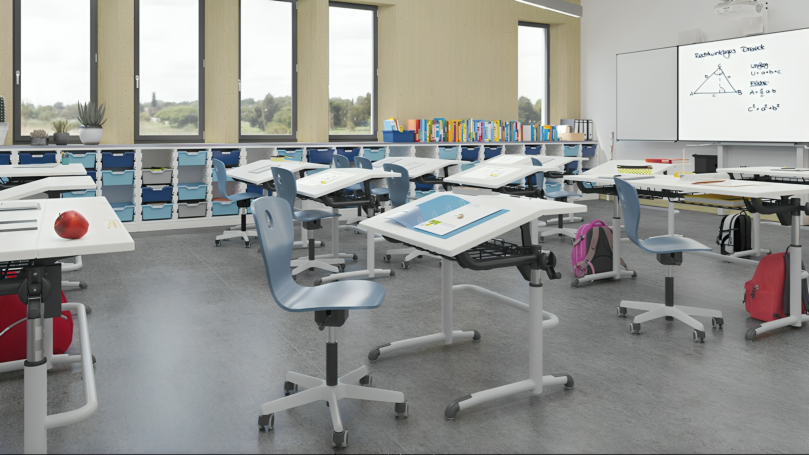 Schülerstuhl mit Sitz aus Holz | ComfortCurve