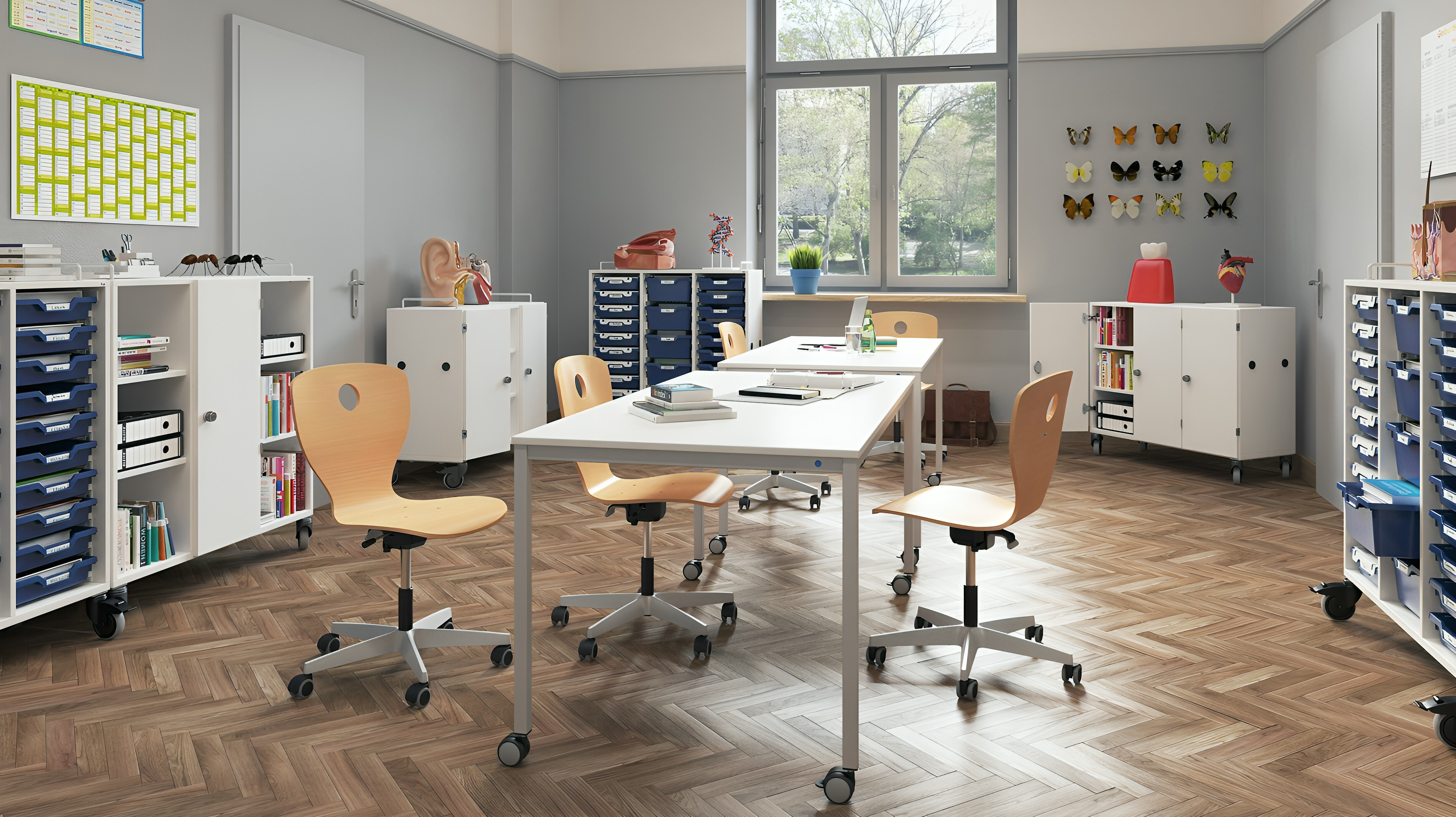 Schülerstuhl mit Sitz aus Holz | ComfortCurve