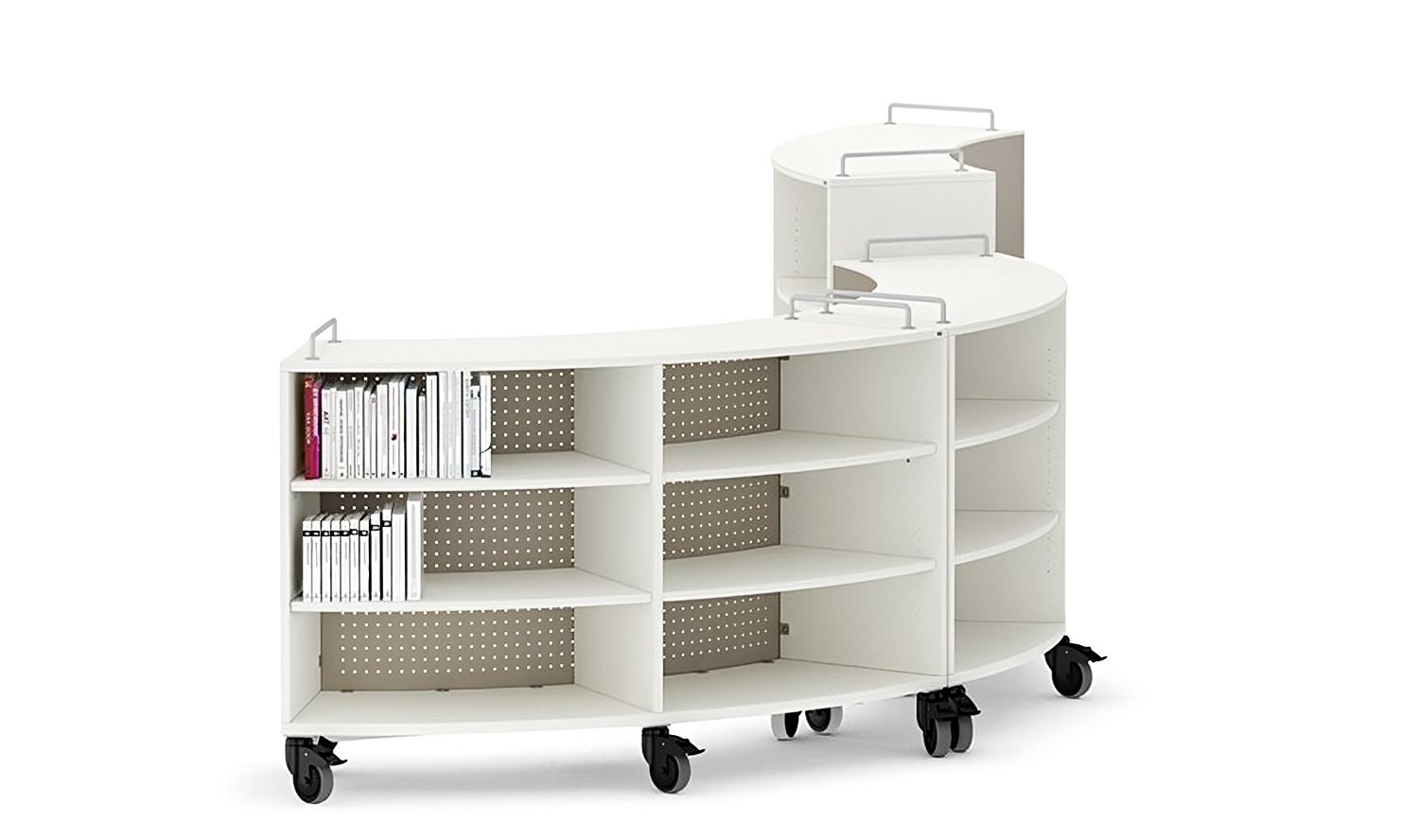 Schulregal mobil gerade oder gebogen | eduLandscape