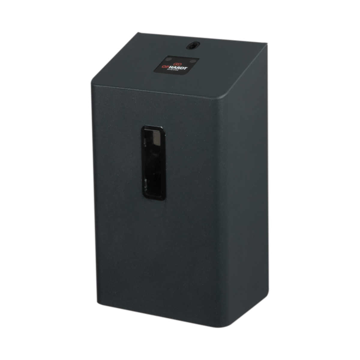 Kompakter Wand-Seifenspender in grau, der sich leicht montieren und nachfüllen lässt.