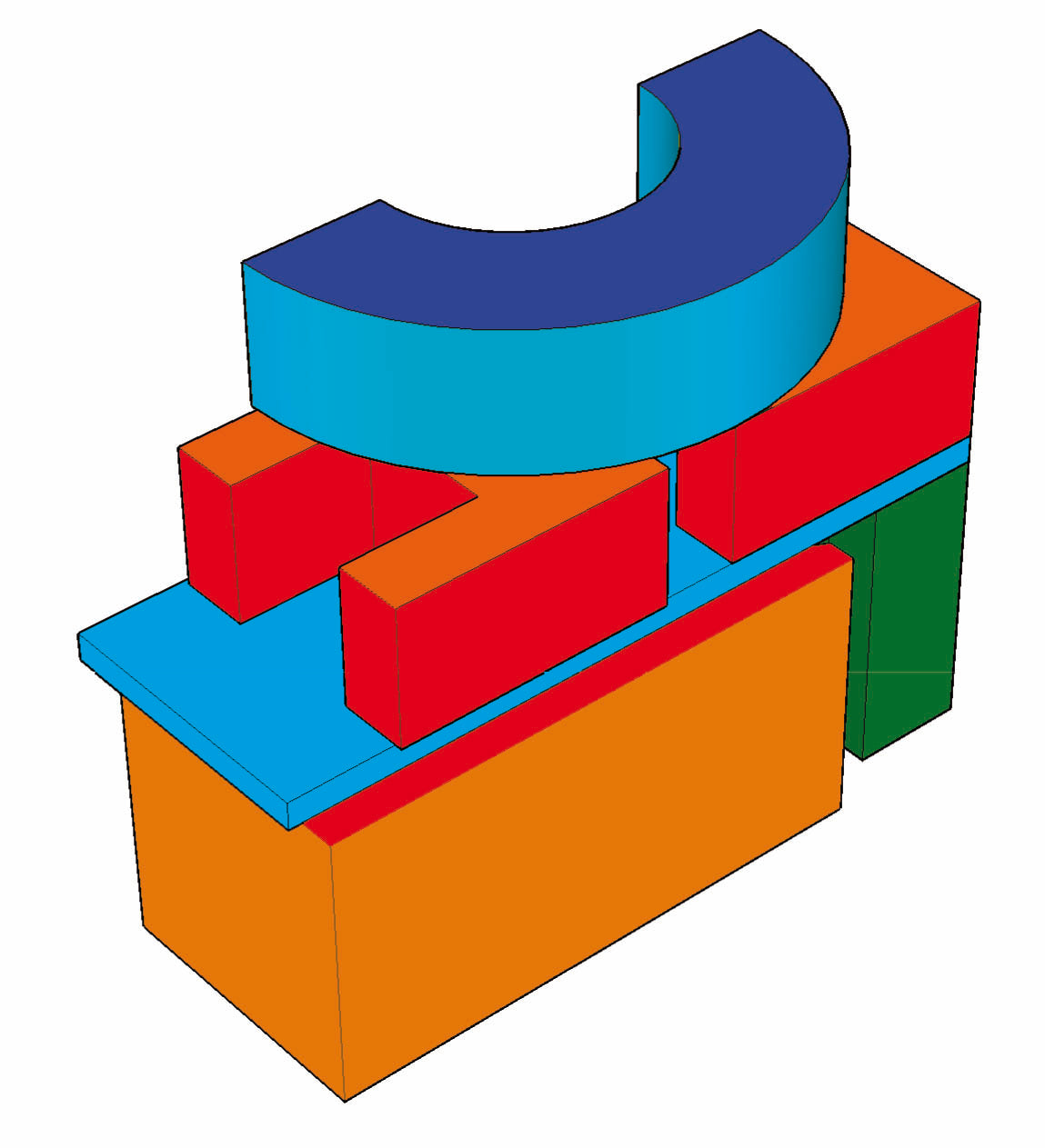 Blocs de construction en mousse - 6 parties - 160x60x130 cm