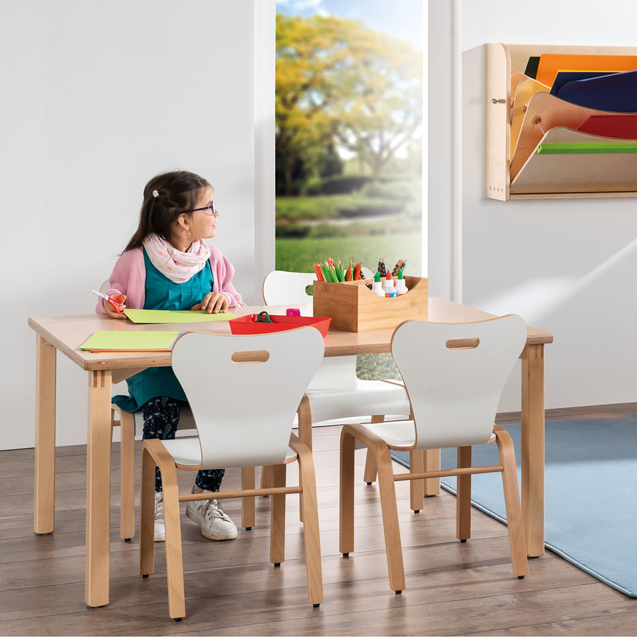 Kindergartenstuhl stapelbar ergonomisch