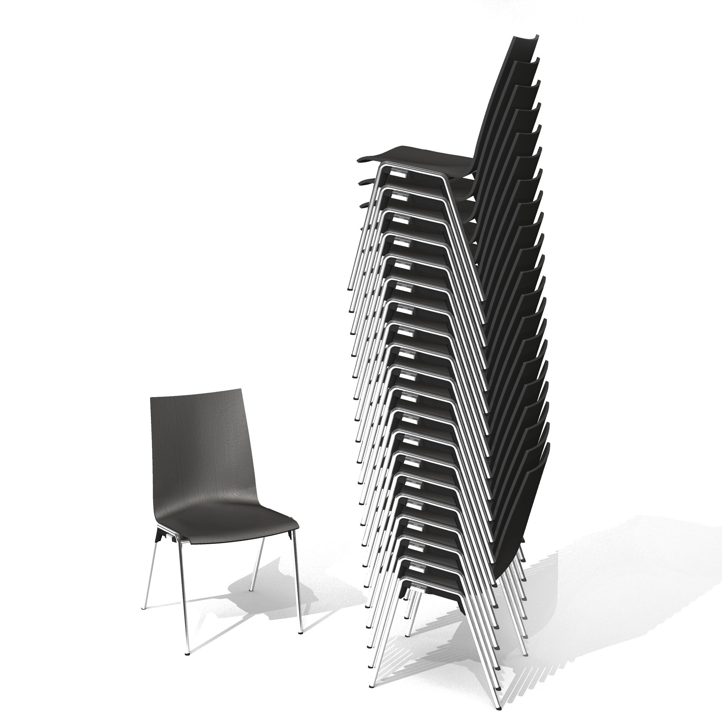 Upholstered stacking chair with armrests ǀ LOGOCHAIR