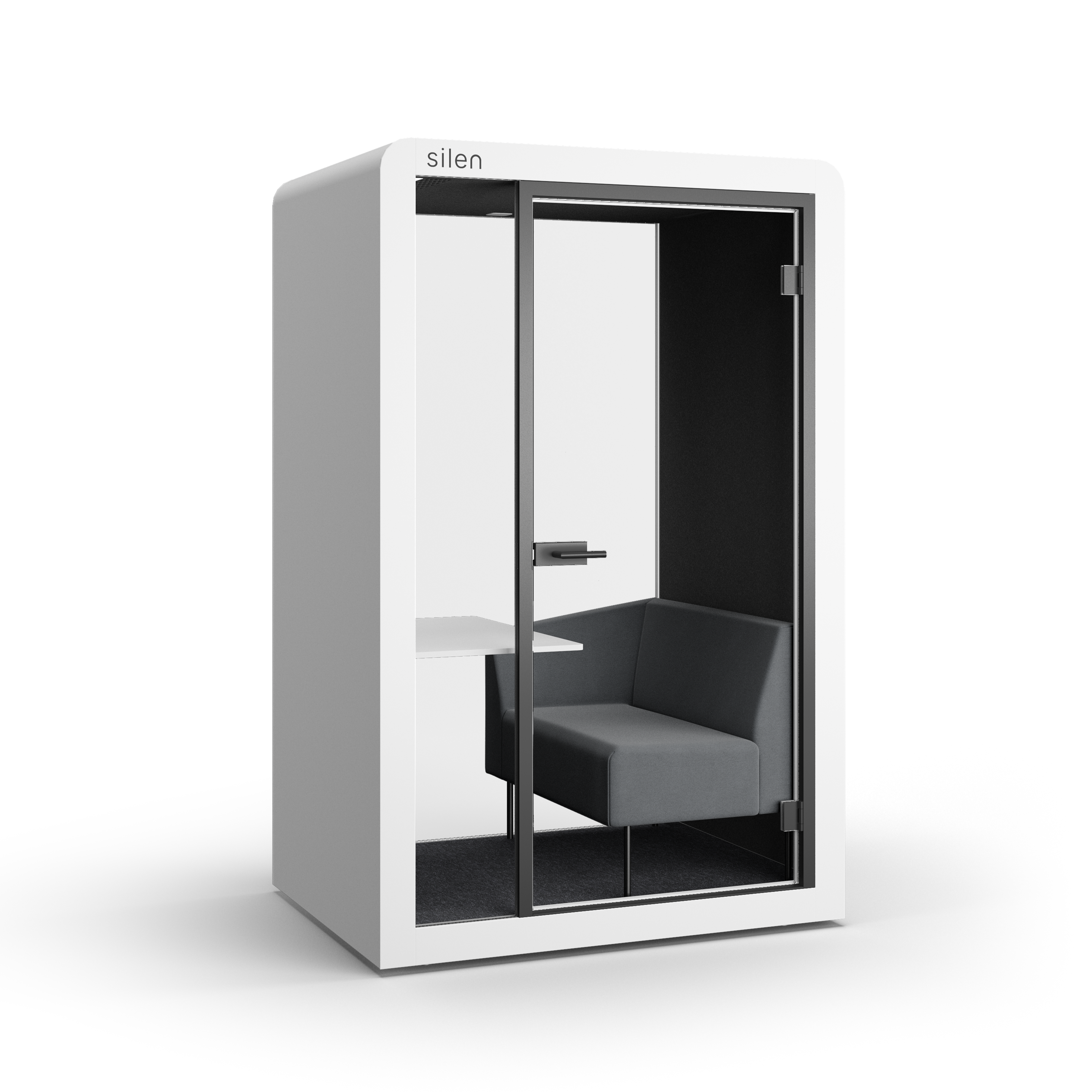 Bureau de cabine téléphonique avec certificat GS et réduction du son de 30,1 dB (norme ISO) | Space silen 1.5