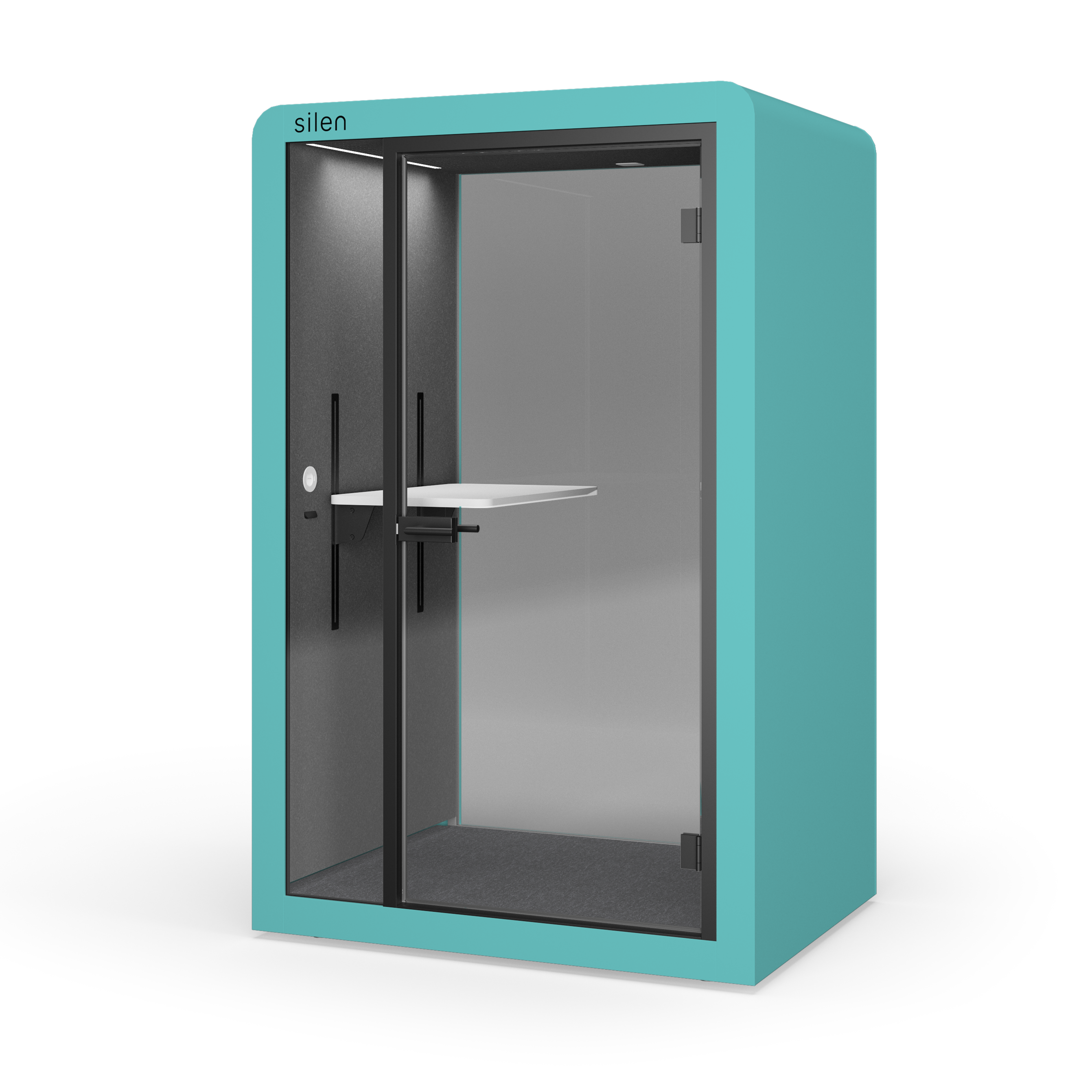 Bureau de cabine téléphonique avec certificat GS et réduction du son de 30,1 dB (norme ISO) | Space silen 1.5