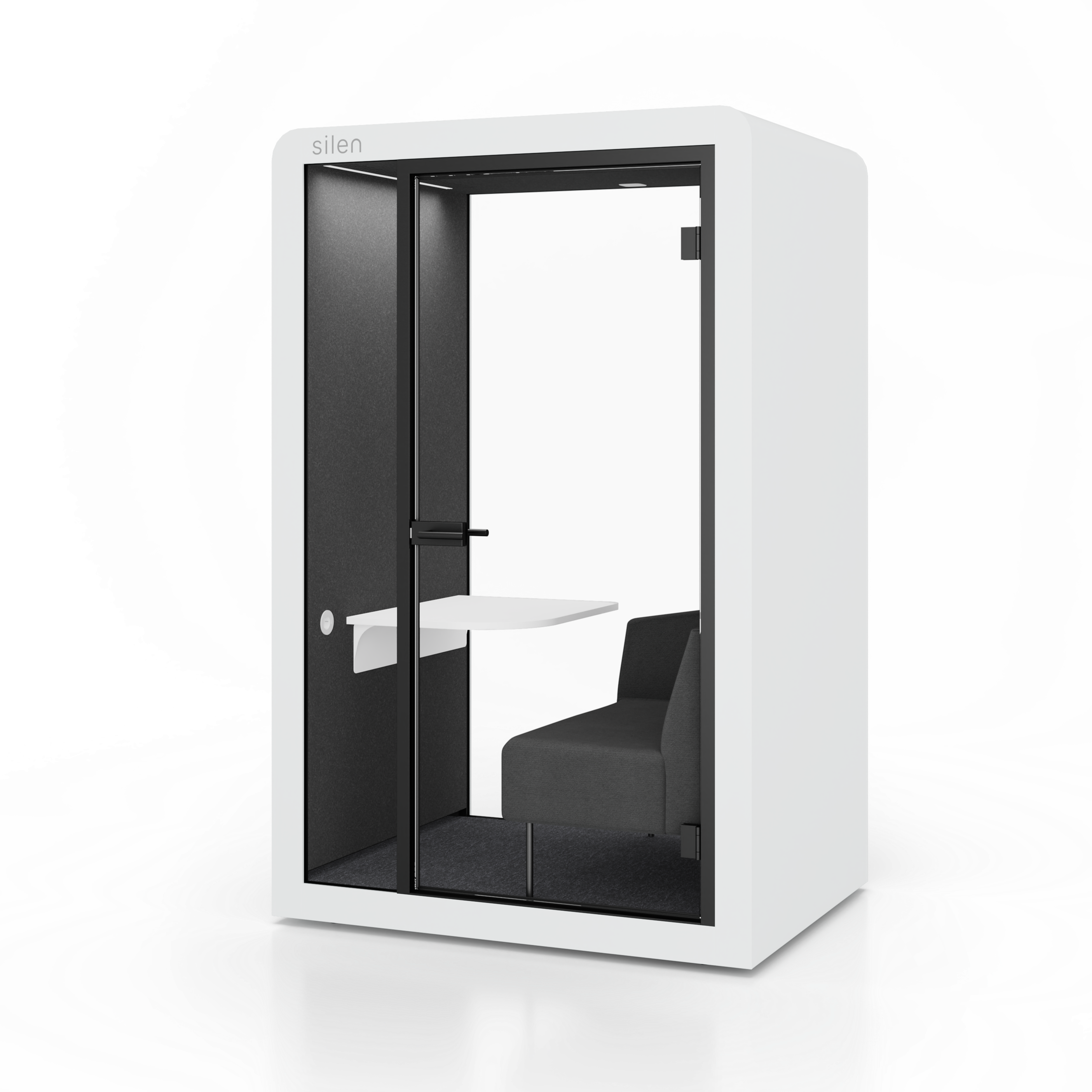 Bureau de cabine téléphonique avec certificat GS et réduction du son de 30,1 dB (norme ISO) | Space silen 1.5
