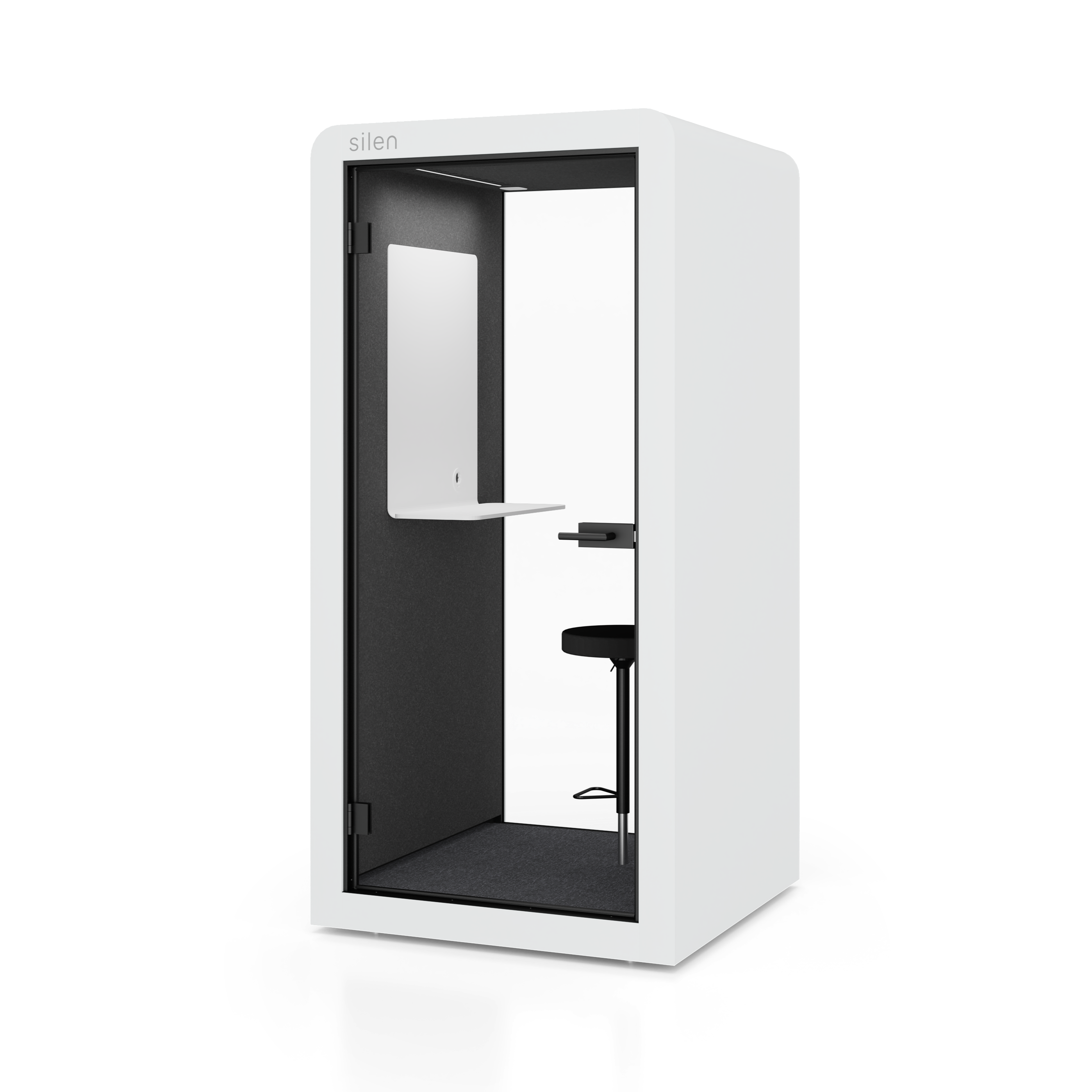 Telephone cabin with GS certificate & 30.1 db sound reduction (ISO standard) | Silen Space 1