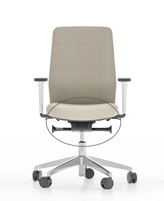 Eleganter Bueroarbeitsplatz mit ergonomischem Stuhl, minimalistischem Schreibtisch und praktischem Stauraum, perfekt fuer eine moderne und effiziente Arbeitsumgebung, praesentiert von Kibemo