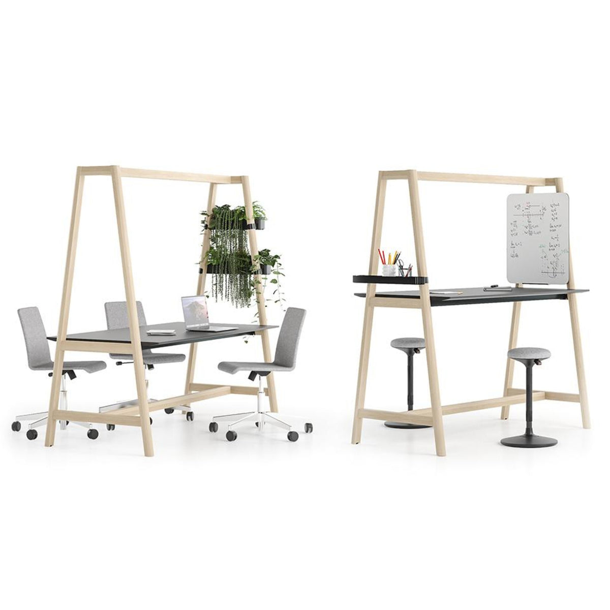 Hochtisch multifunktional mit Tischbeinen aus Holz ǀ NOVA Wood MULTIPURPOSE