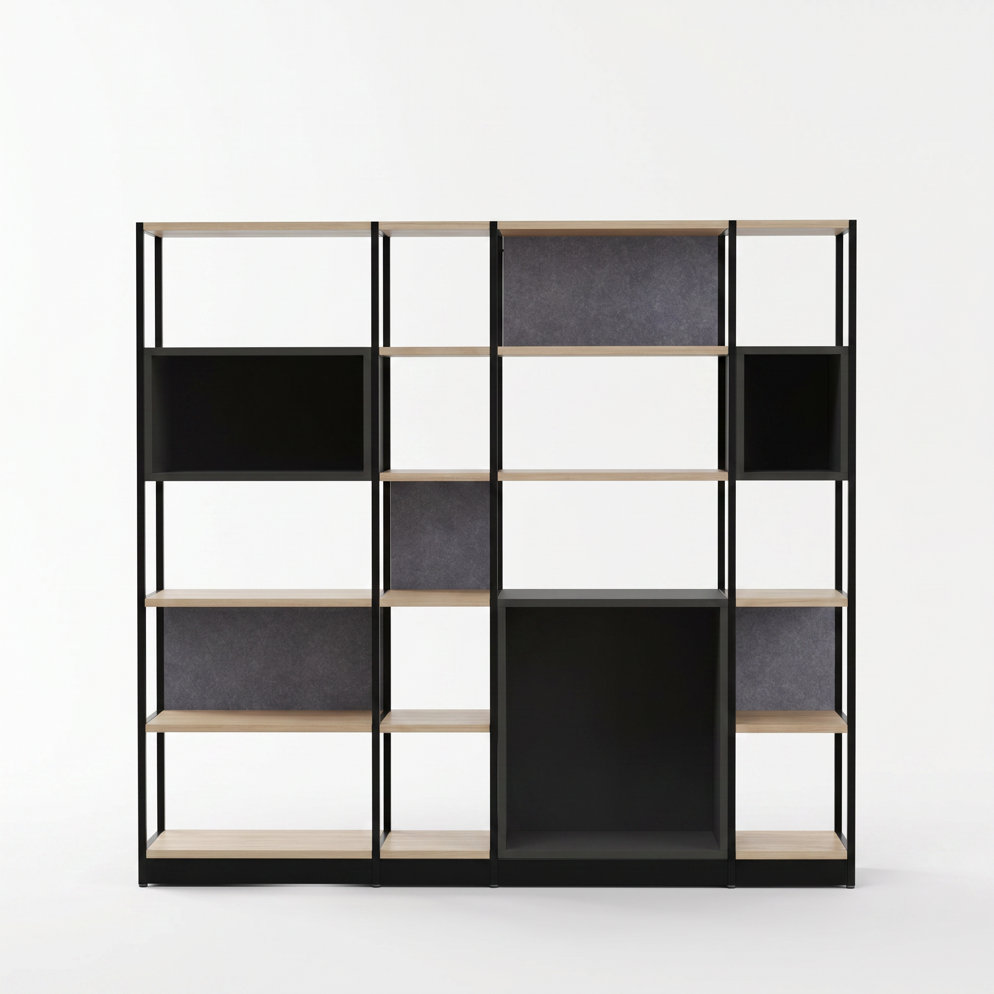 Büroregal Raumtrenner 5OH mit geschlossendem Würfel B/T/H 196x40x201 cm | COMBUS