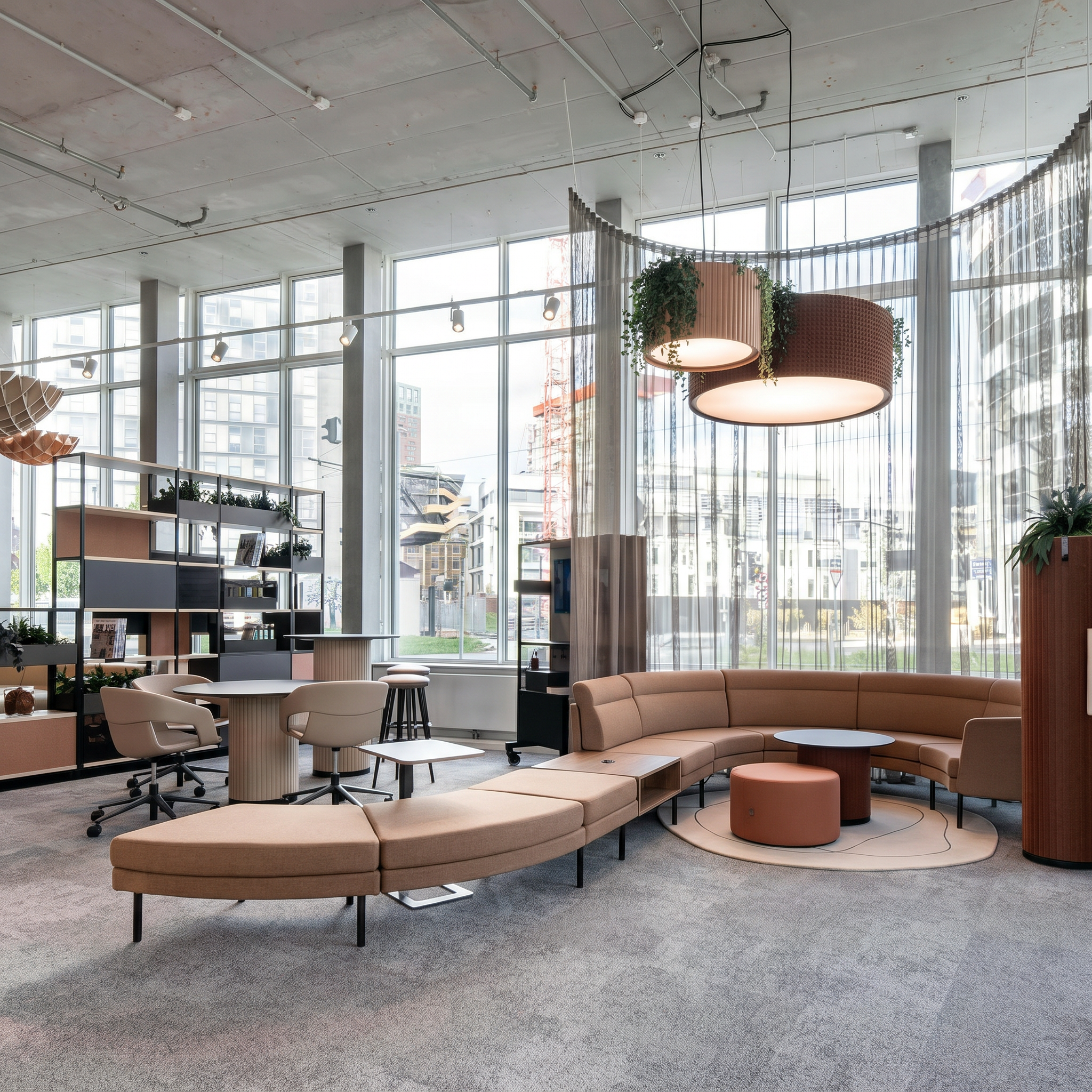 Bürosofa mit niedriger Rückenlehne für kreative Räume
