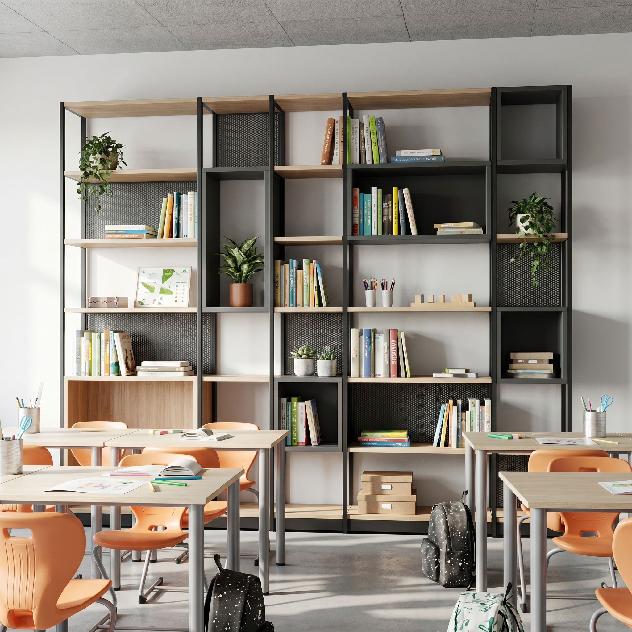 Büroregal Raumtrenner 6OH mit geschlossenem Würfel B/T/H 235x40x239 cm | COMBUS