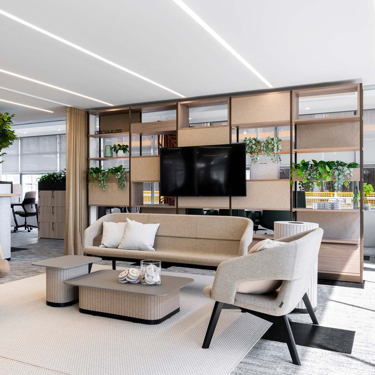 Büroregal 4OH mit Schubfach modular als Raumtrenner ǀ COMBUS