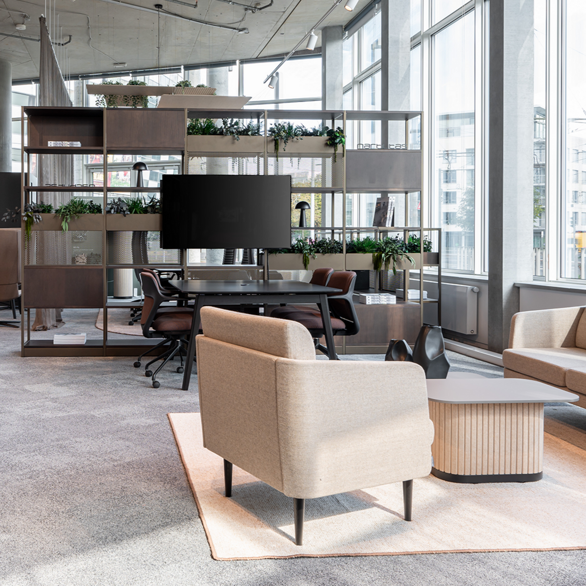 Büroregal 4OH mit Schubfach modular als Raumtrenner ǀ COMBUS
