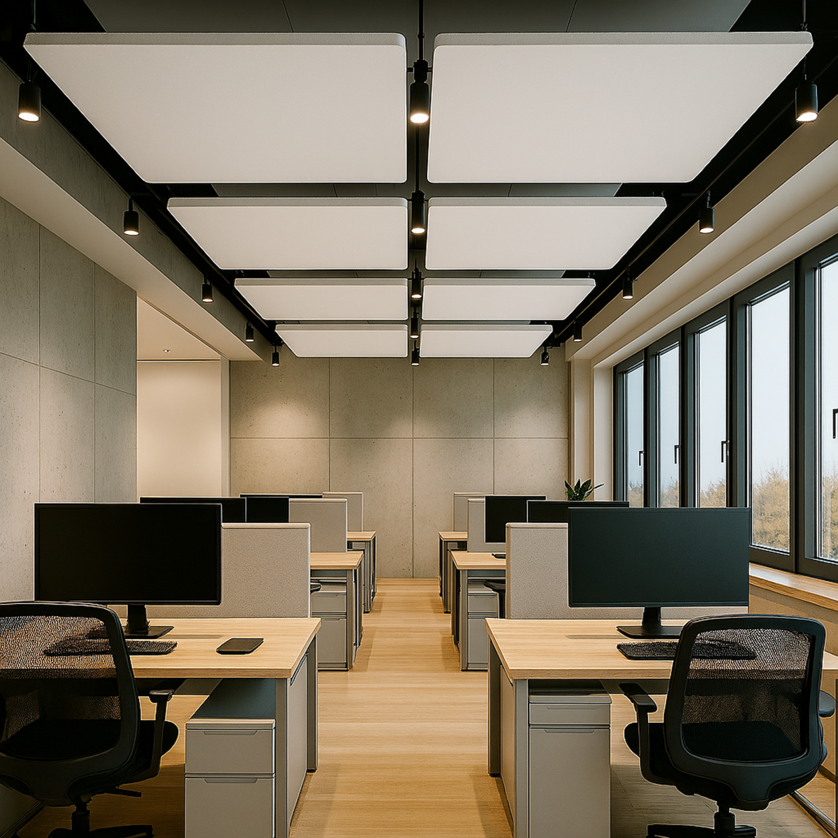 Schalldämmung Decke SQUARE – Top Akustiklösung mit Absorptionsklasse A | Schweizer Design