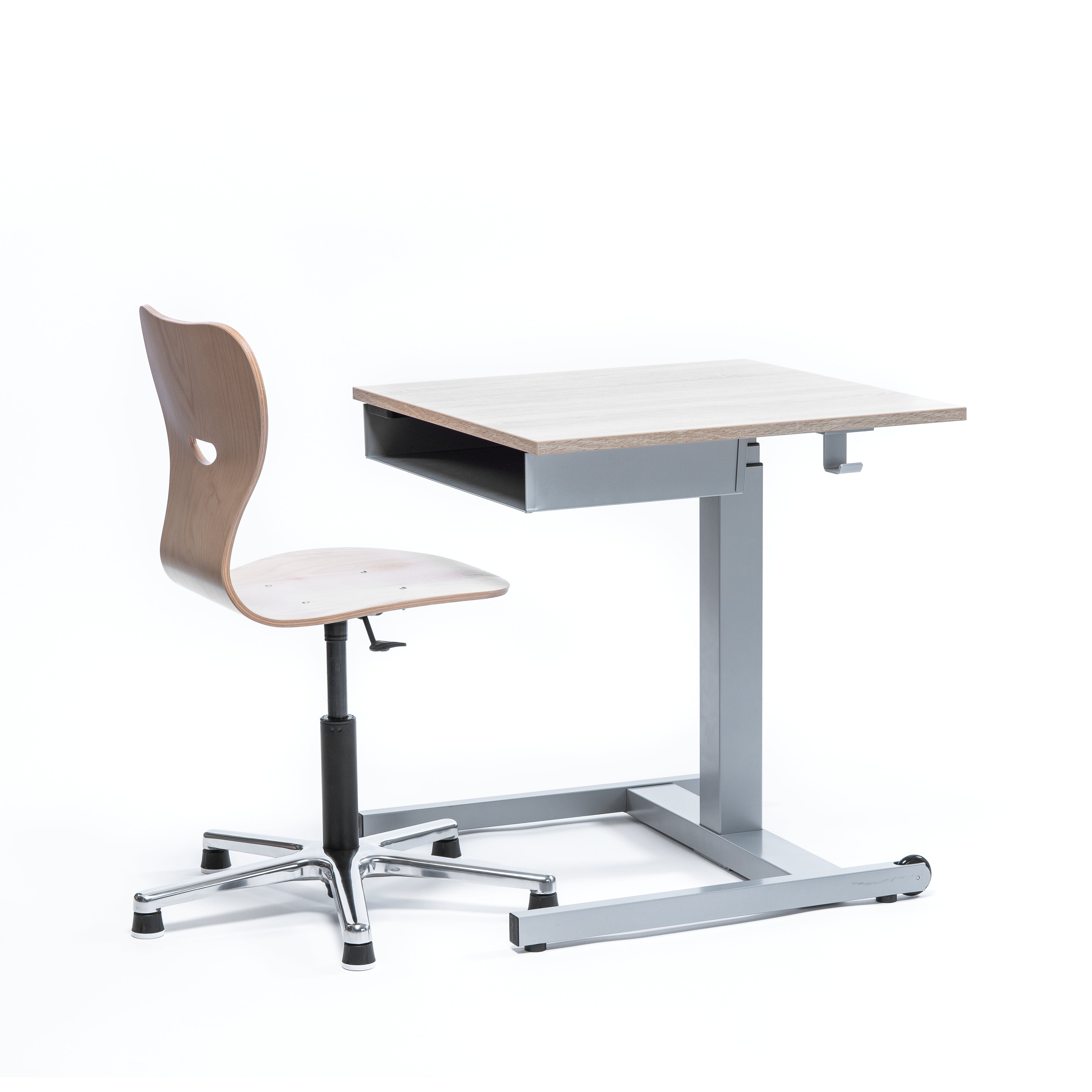 Schulstuhl robust aus Holz mit passendem Schultisch höhenverstellbar
