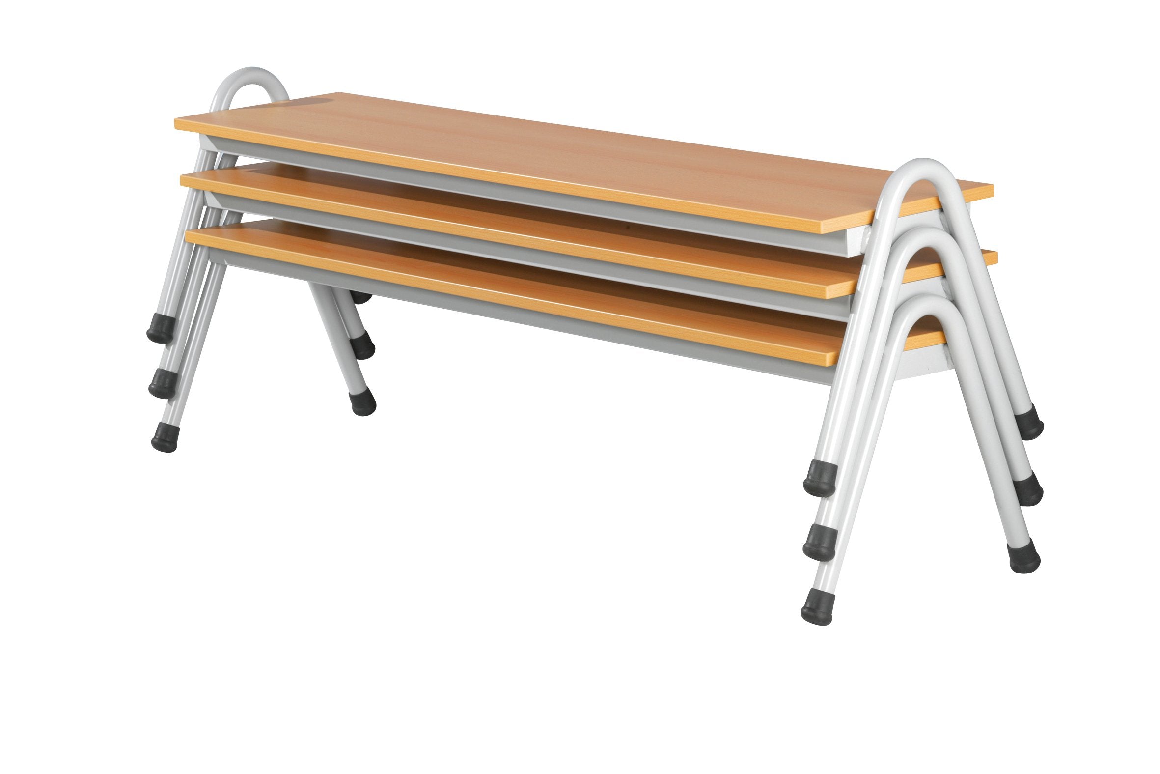 Sitzbank Schule - Stapelbare Bänke 150cm für geordneten Sitzkreis