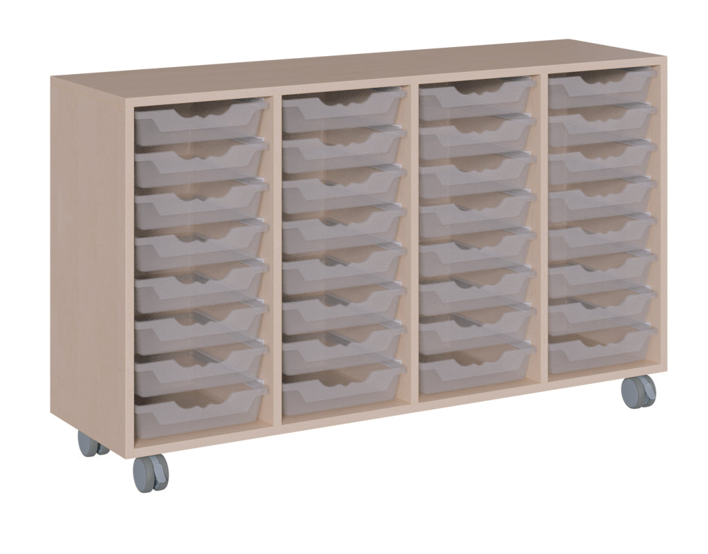 Regal auf Rollen mit ErgoTray Boxen – Mobil und praktisch