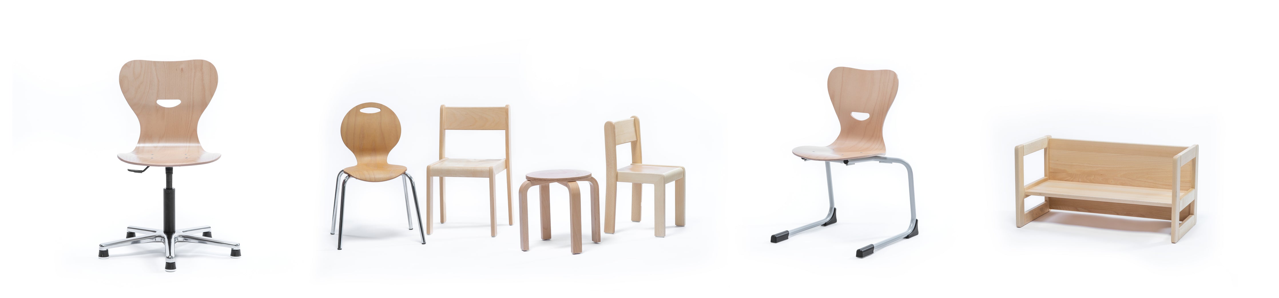Stühle für Kitas Kindergarten und Schulen aus hochwertigem Holz