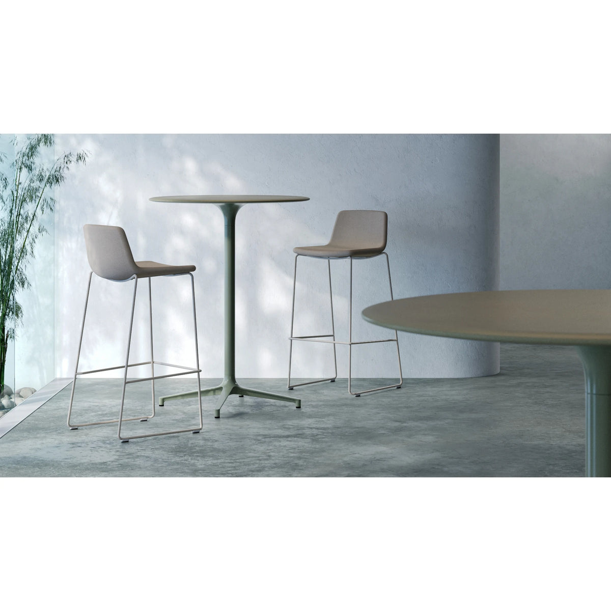Hochtisch rund mit Metalluntergestell | Botany