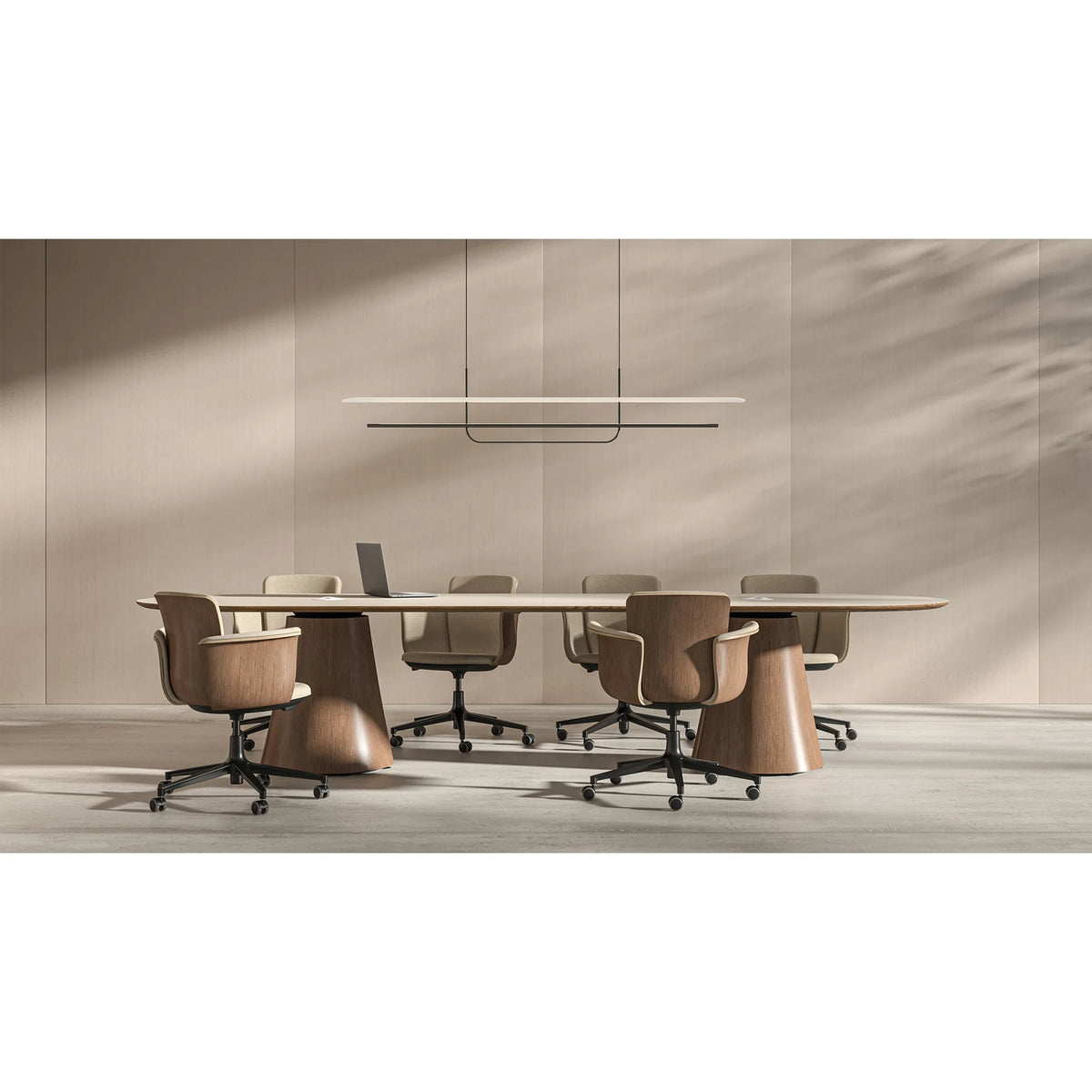 Konferenztisch mit Holzuntergestell | Botany