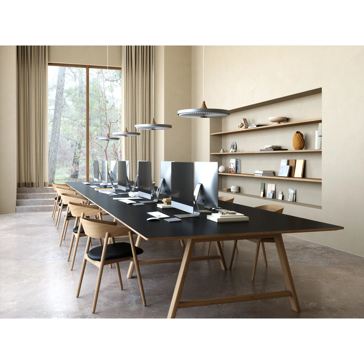 Conference table with a variety of dimensions and a solid wood frame | T1