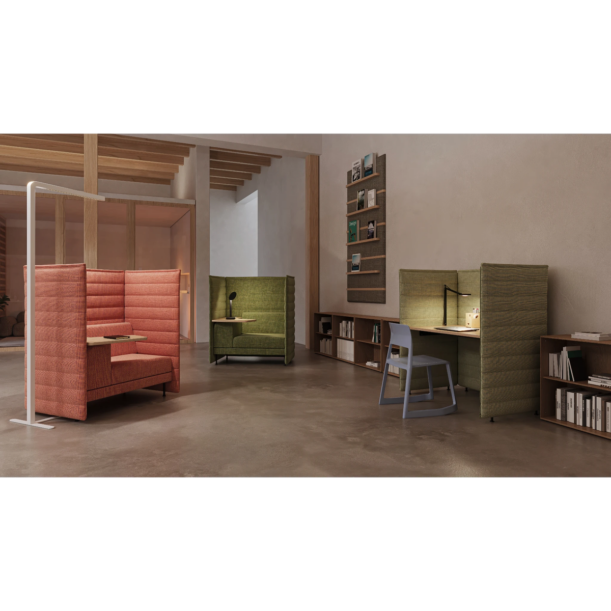 Office floor lamp for double workstations with sensors | Team Pro