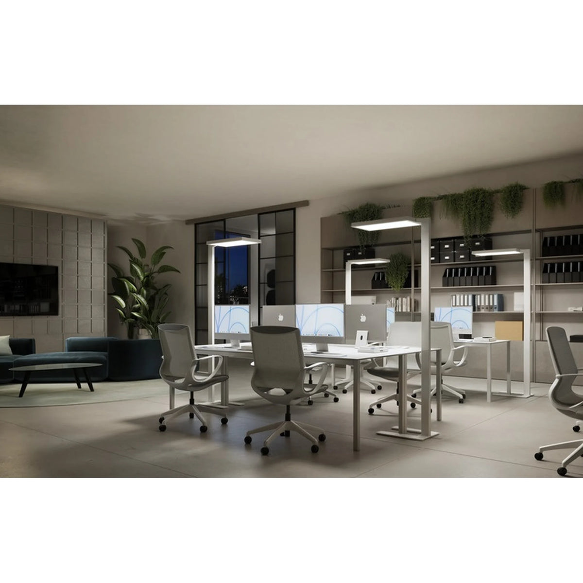 Floor lamp for offices with direct and indirect light | Bob
