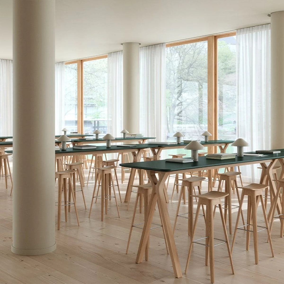 Designer oak bar stool in two seat heights | HC1