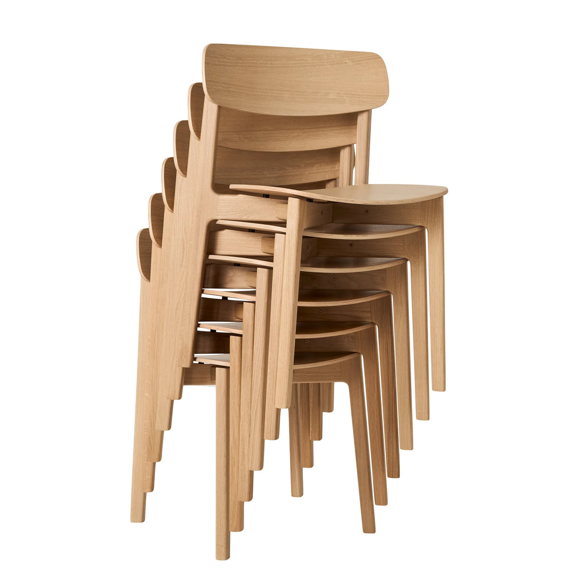 Oak wooden chair, stackable and versatile | Anch