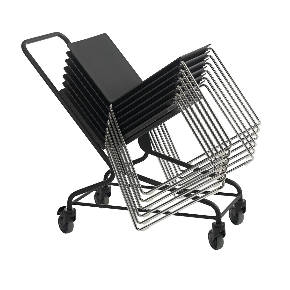 Conference chair with flexible seat shell, stackable | DRY
