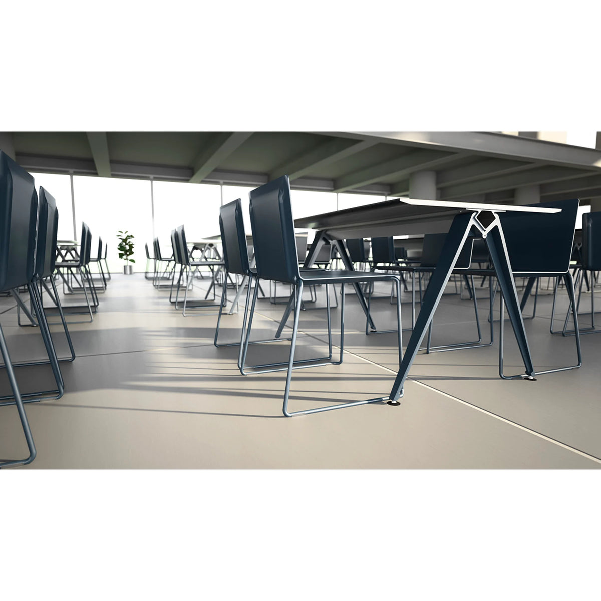 Conference chair with flexible seat shell, stackable | DRY