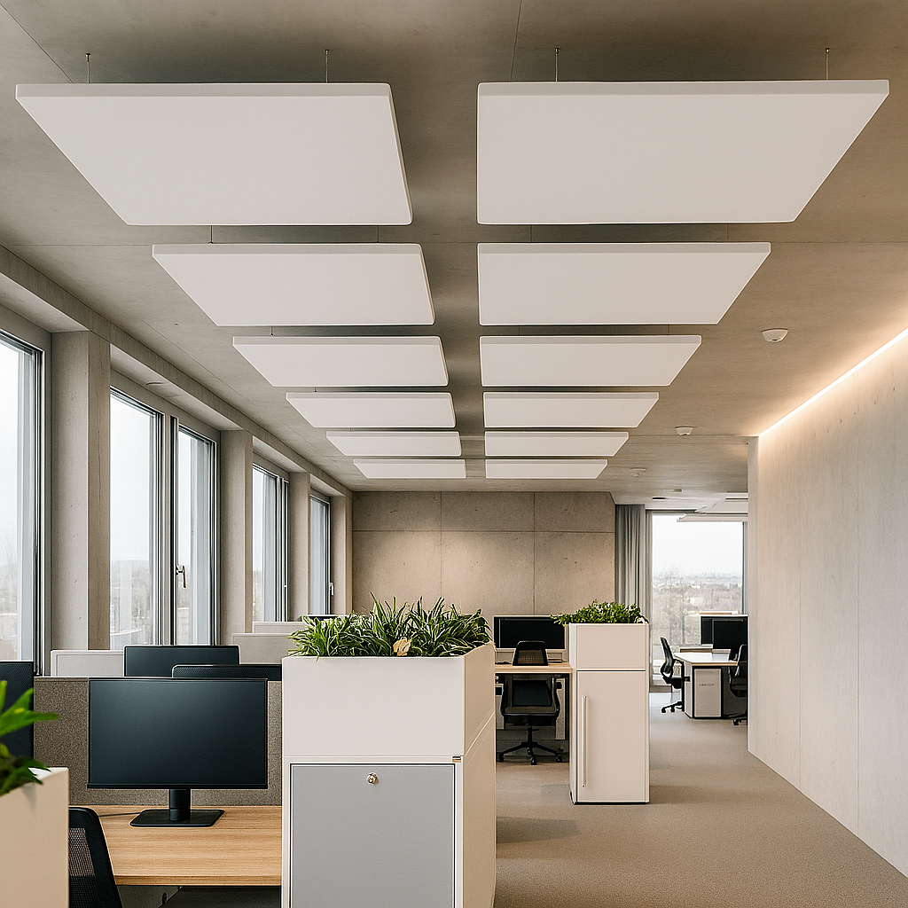 Schalldämmung Decke SQUARE – Top Akustiklösung mit Absorptionsklasse A | Schweizer Qualitätsprodukt