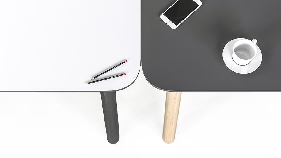 Konferenztische hochwertige Tischplatten in weiss und schwarz