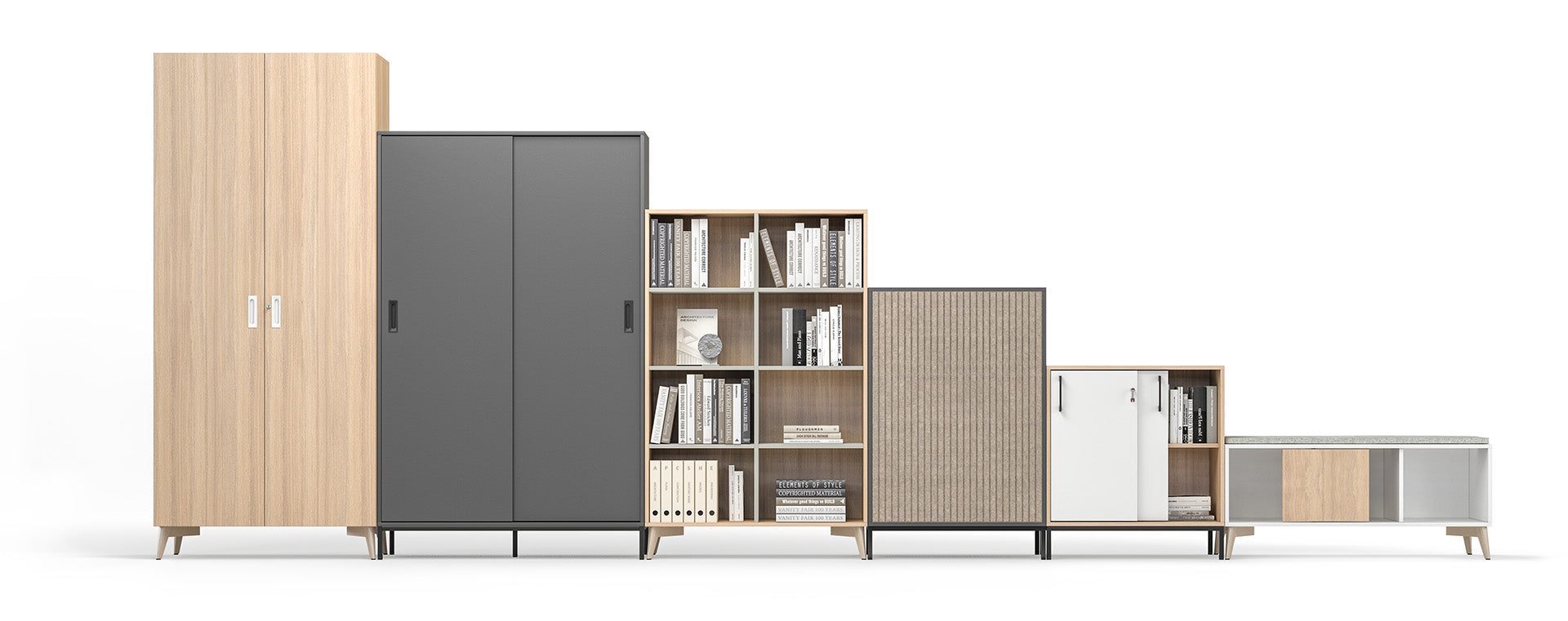 Bueroschraenke, Regale und Sidesboard abschliessbar oder offen fuer Bueros